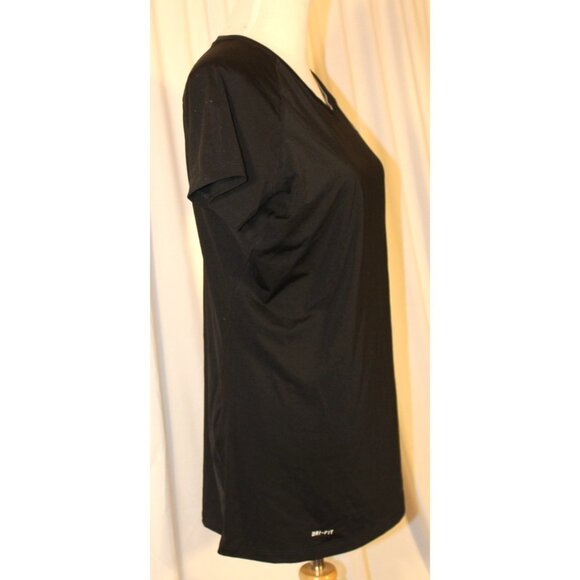 Nike Pro Womens XL Combat Dri-Fit Fitted V-neck Athletic Shirt BLACK Gym Workout - Picture 2 of 5